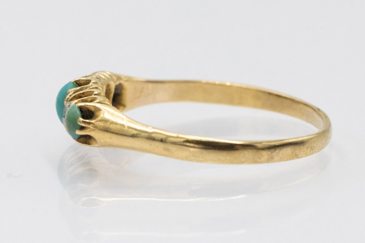 Antique Ring With Turquoise And Diamonds, 1903.-photo-2