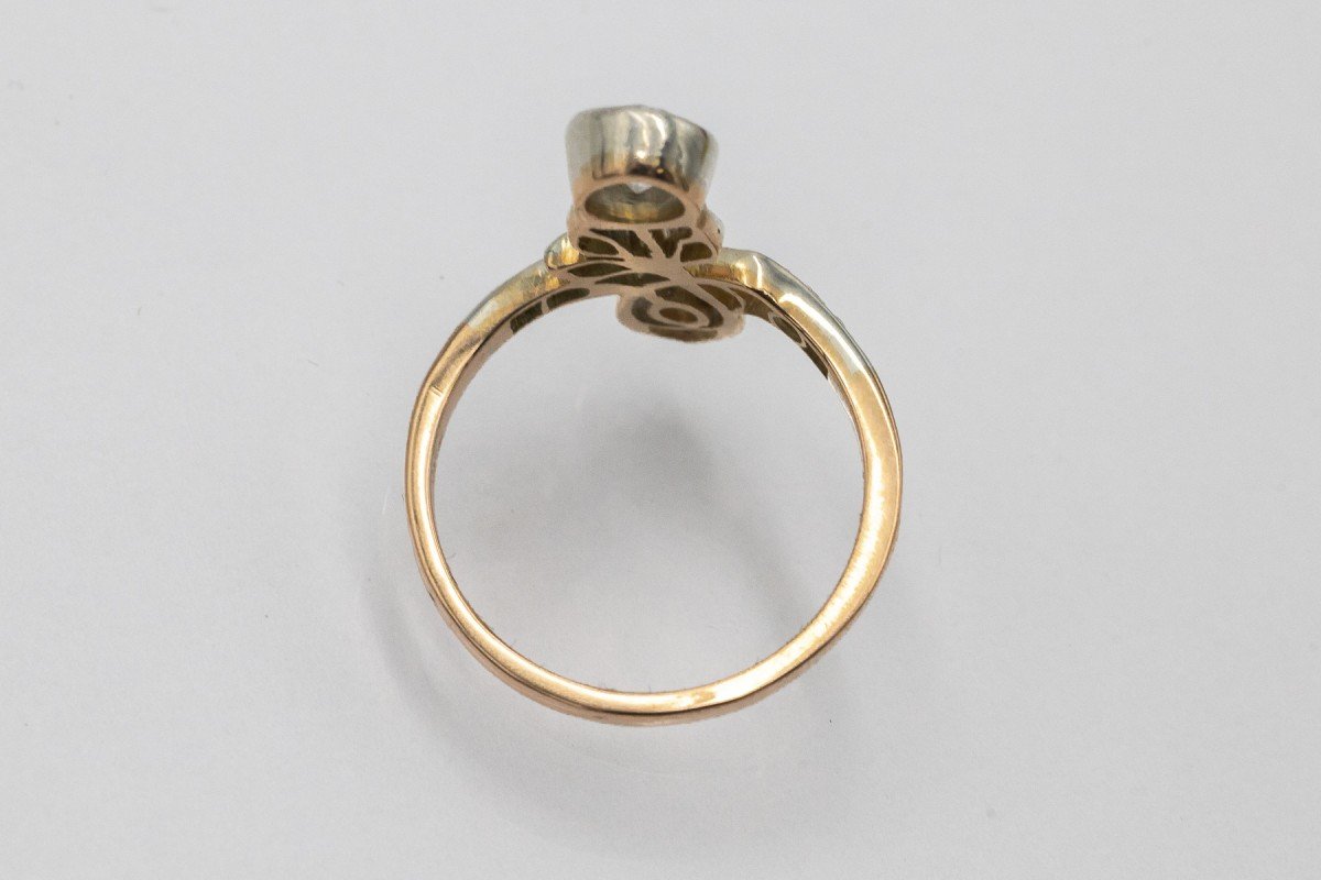 Charmante bague Art Nouveau, brillant ancien de 0,70 ct, Autriche-Hongrie, début du XXe siècle-photo-2