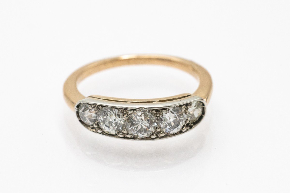 Antique Ring With Antique Brilliant-cut Diamonds, Austria-hungary, Early 20th Century-photo-2
