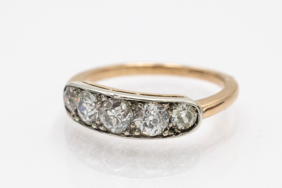 Antique Ring With Antique Brilliant-cut Diamonds, Austria-hungary, Early 20th Century-photo-4