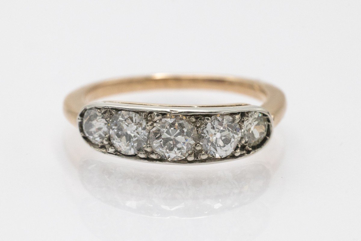 Antique Ring With Antique Brilliant-cut Diamonds, Austria-hungary, Early 20th Century-photo-5