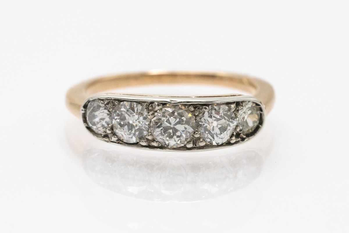 Antique Ring With Antique Brilliant-cut Diamonds, Austria-hungary, Early 20th Century