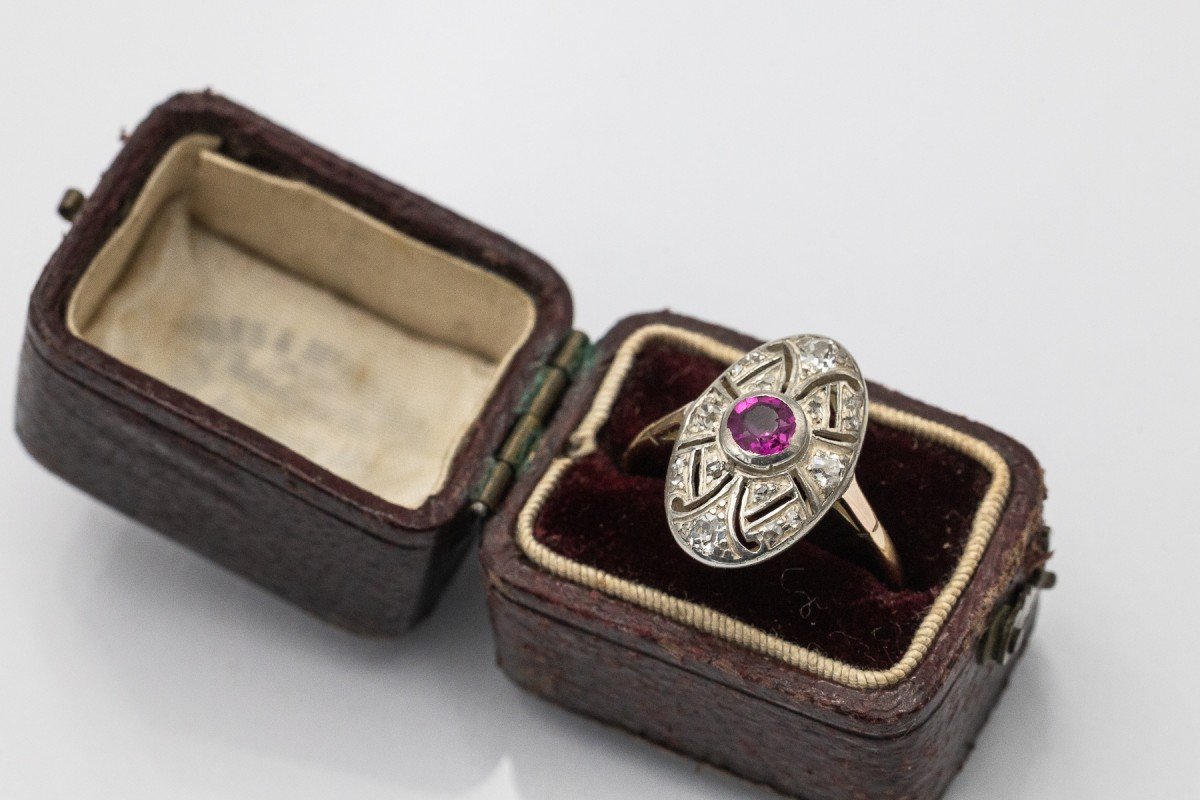 Art Deco Ring With Ruby, Hungary, 1920s.-photo-3