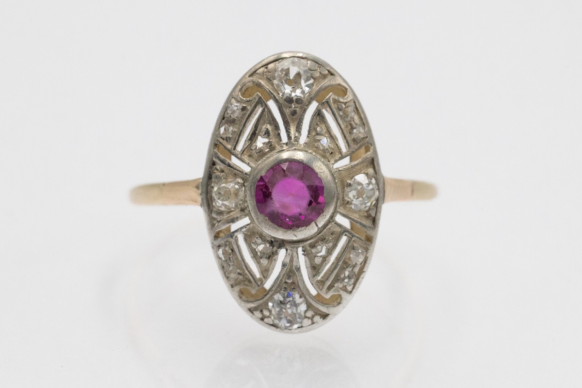 Art Deco Ring With Ruby, Hungary, 1920s.