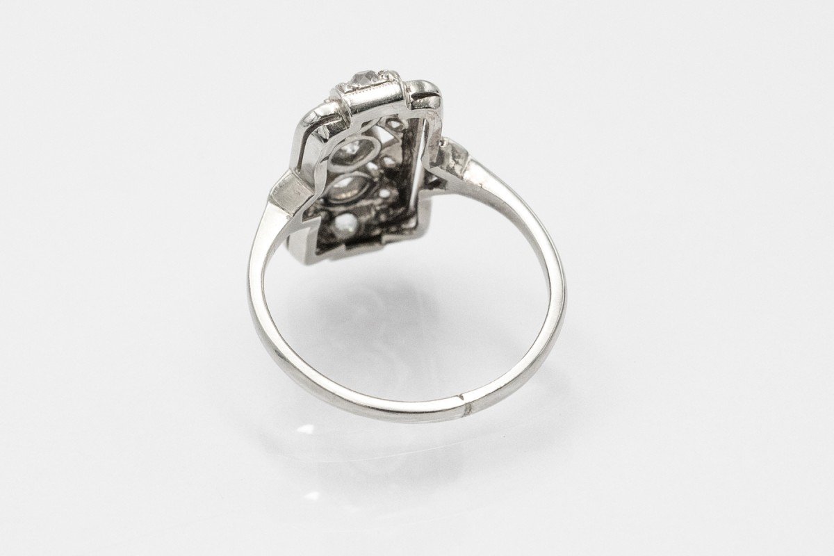Art Deco Gold Ring With Diamonds, 1940s-photo-3