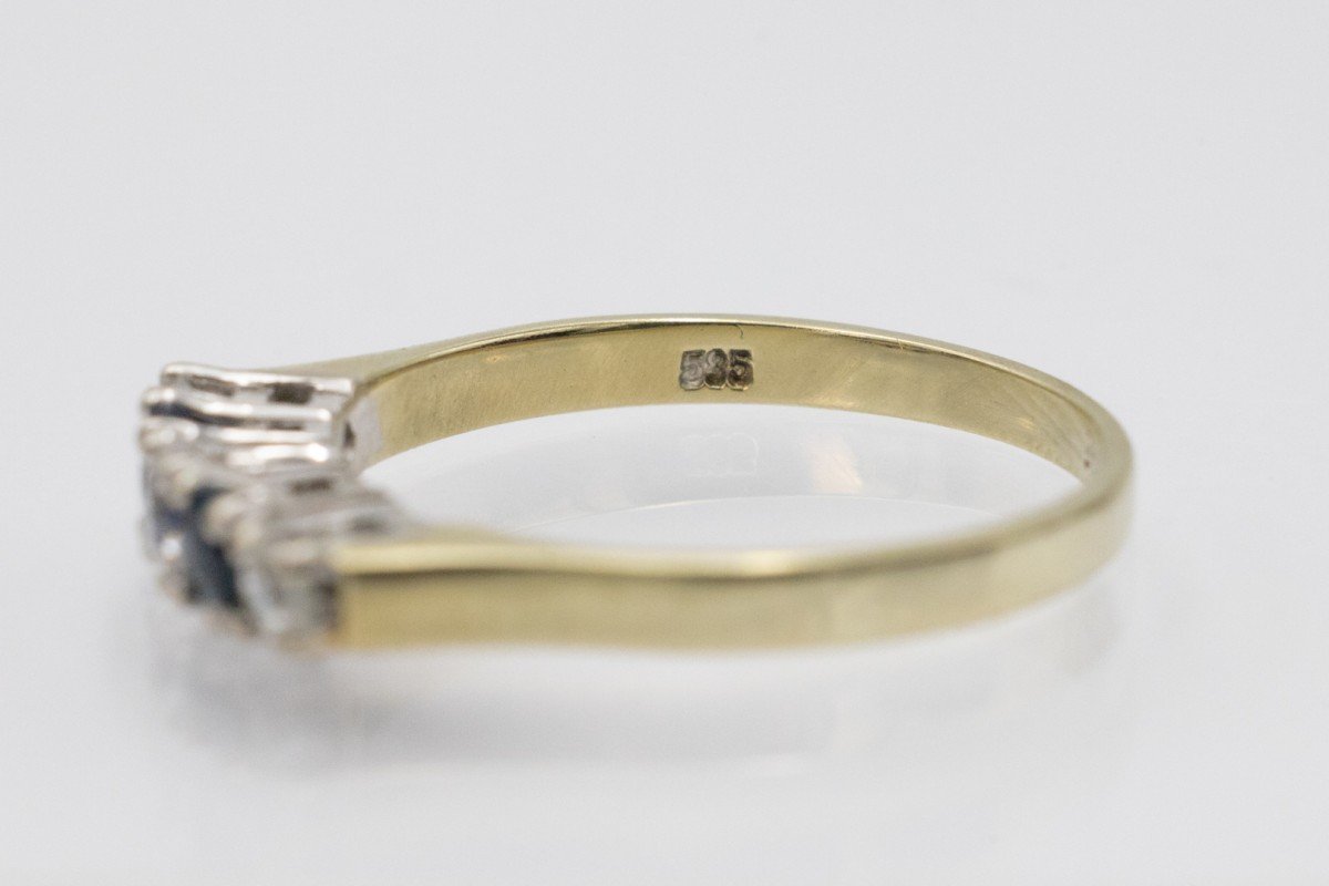 River Ring With Sapphires And Old-cut Diamonds.-photo-1