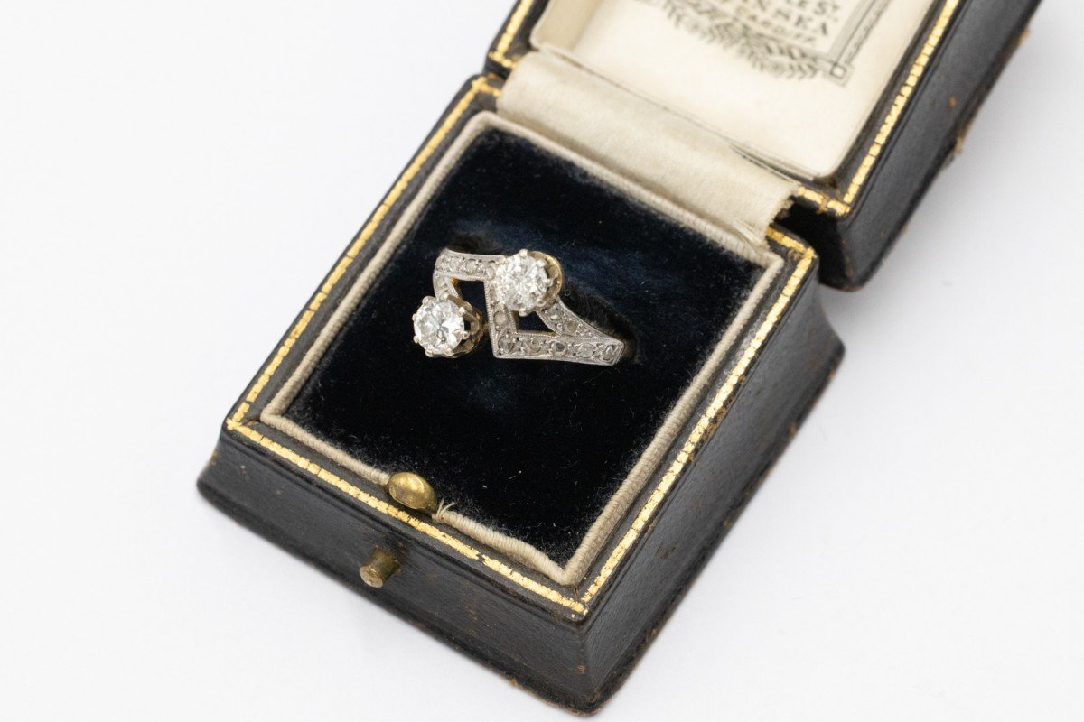 Toi Et Moi Ring With Brilliant-cut And Pink Diamonds 0.88 Ct-photo-2