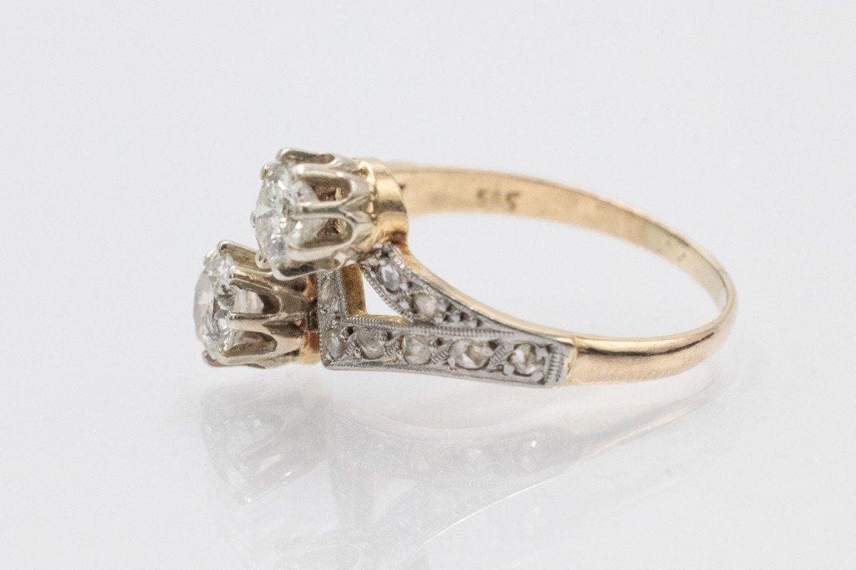 Toi Et Moi Ring With Brilliant-cut And Pink Diamonds 0.88 Ct-photo-2