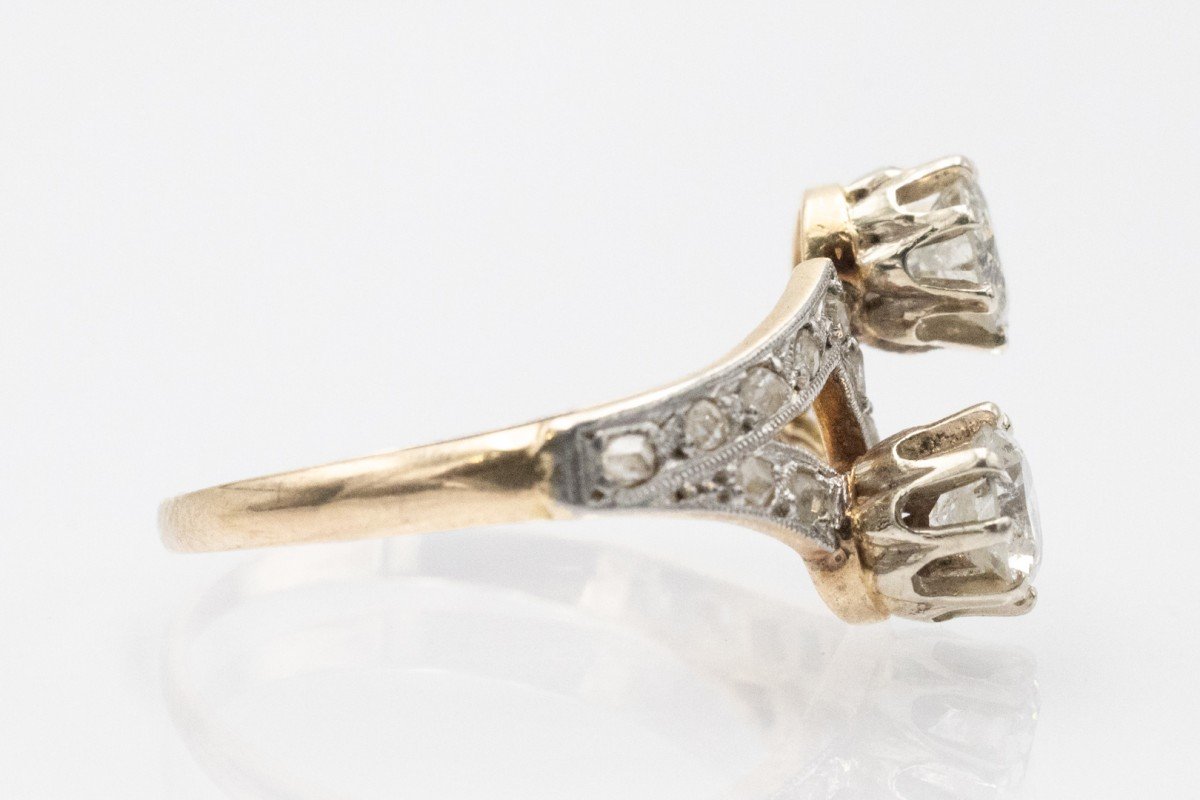 Toi Et Moi Ring With Brilliant-cut And Pink Diamonds 0.88 Ct-photo-4