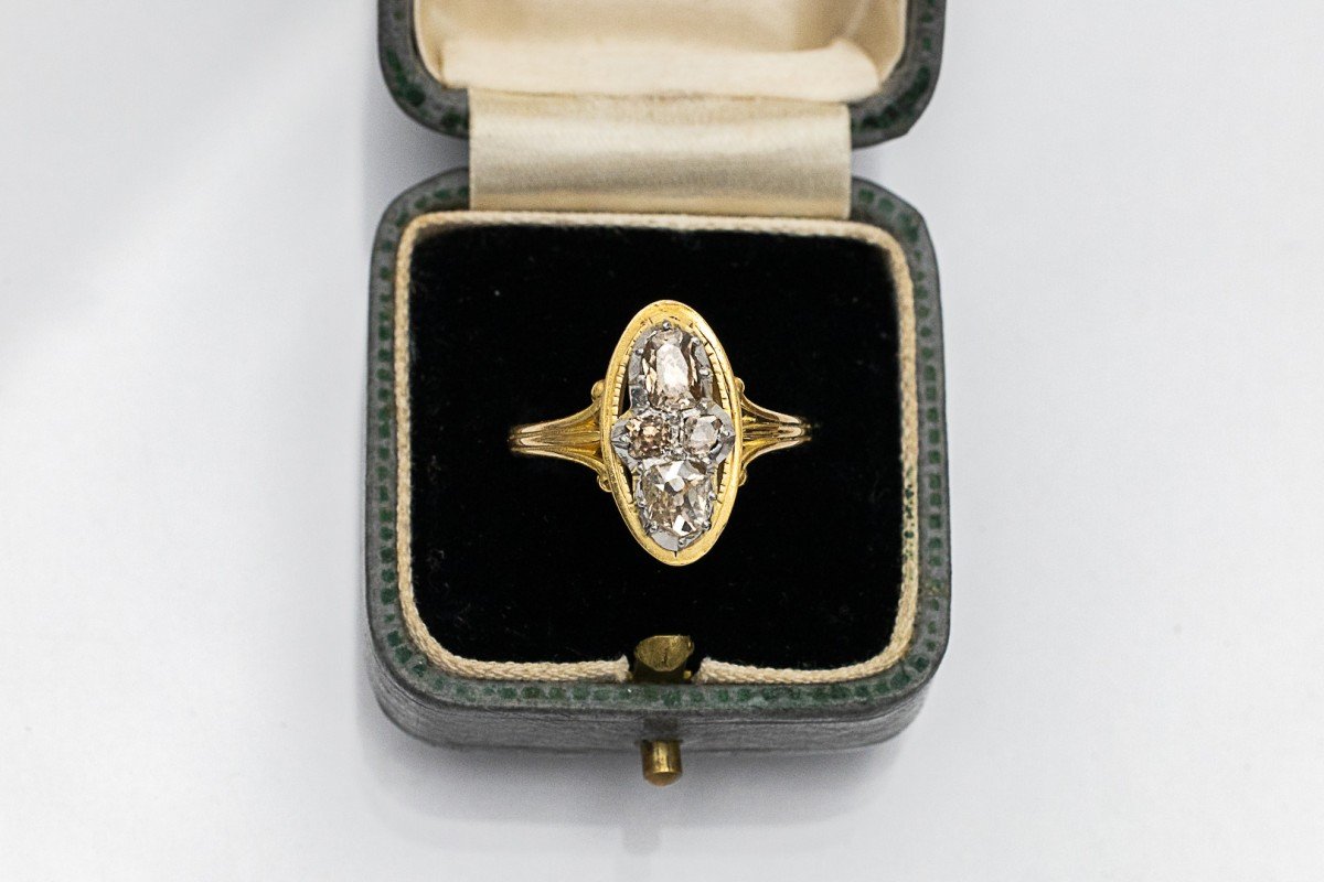 Bague ancienne avec diamants taille rose, France, vers 1920.-photo-2