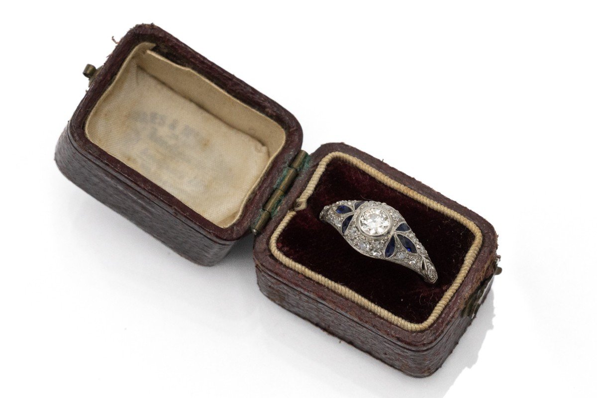 Art Deco Ring Set With Diamonds, 1920s.-photo-2