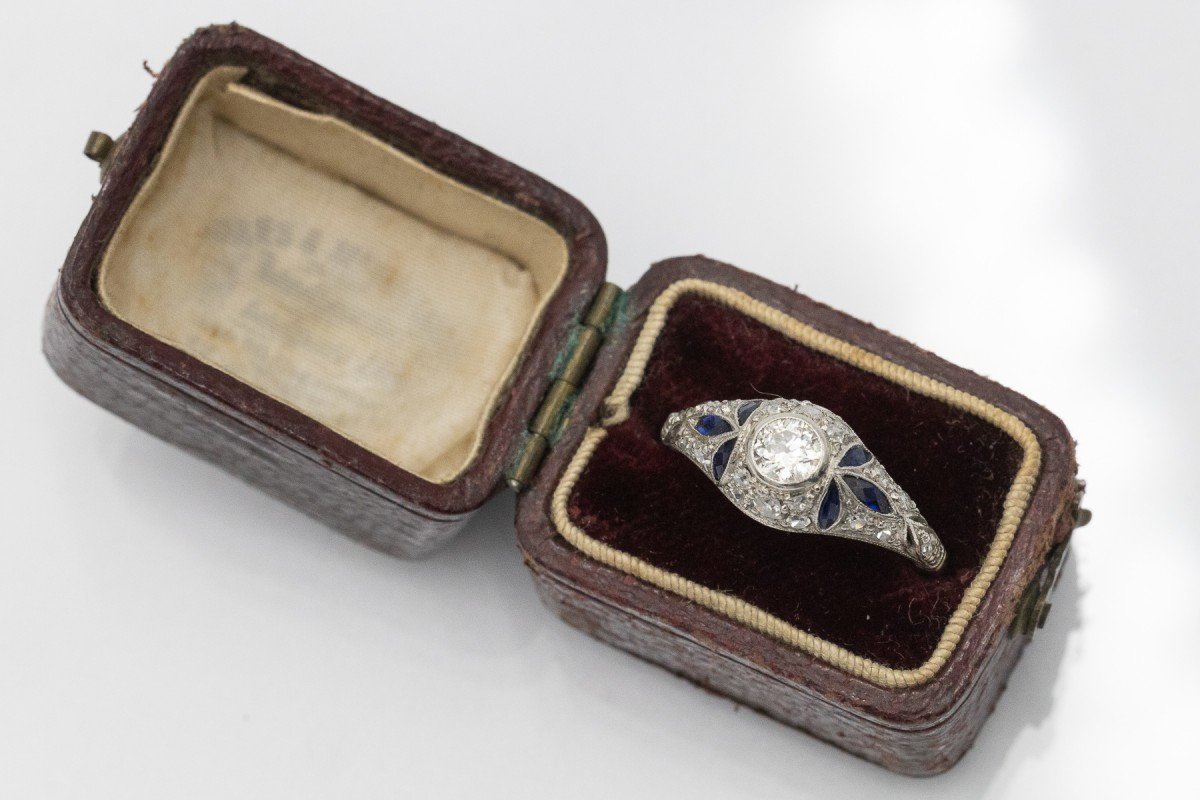Art Deco Ring Set With Diamonds, 1920s.-photo-3