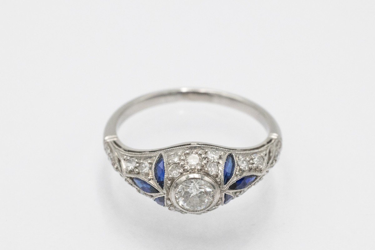 Art Deco Ring Set With Diamonds, 1920s.-photo-2