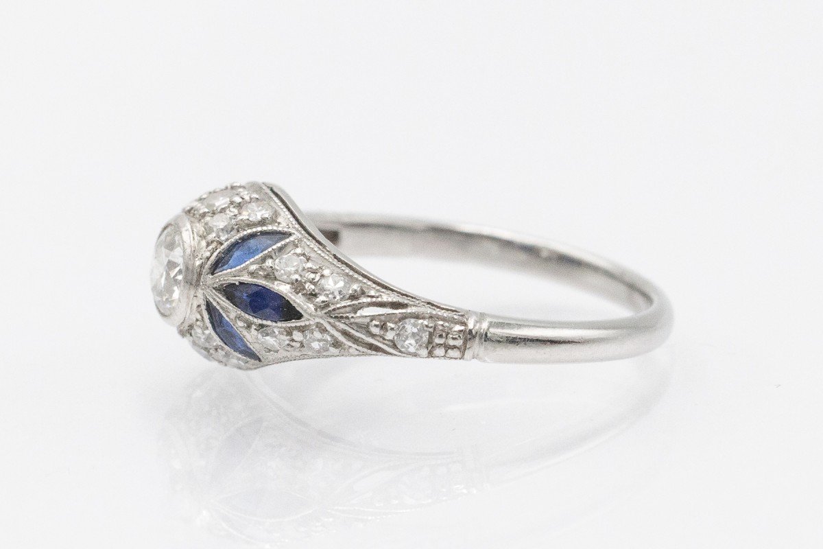 Art Deco Ring Set With Diamonds, 1920s.-photo-4