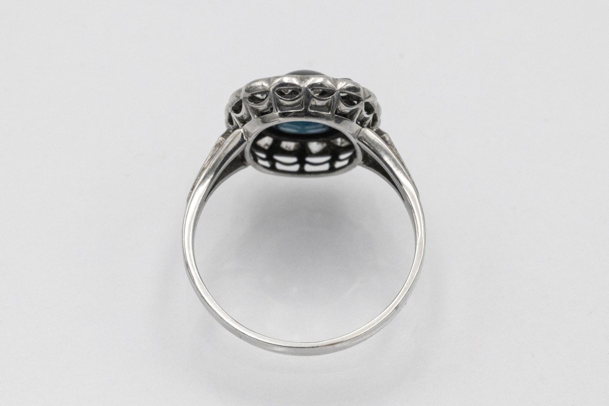 Art Deco Ring With Cabochon Sapphire And Diamonds-photo-1