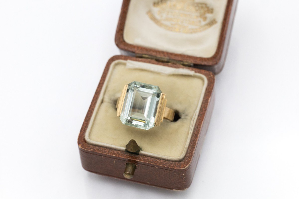 Bague ancienne en aigue-marine, environ 8,50 ct, Scandinavie, 1942.-photo-2