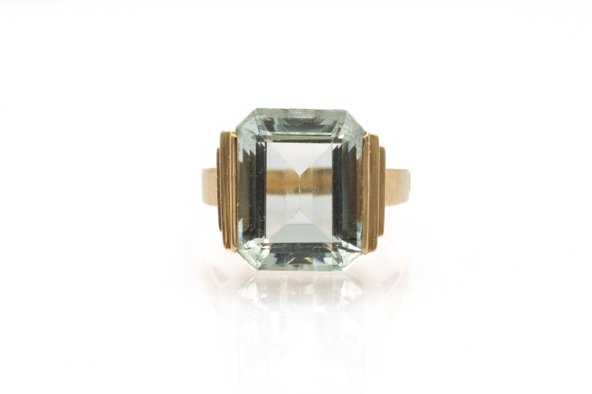 Bague ancienne en aigue-marine, environ 8,50 ct, Scandinavie, 1942.