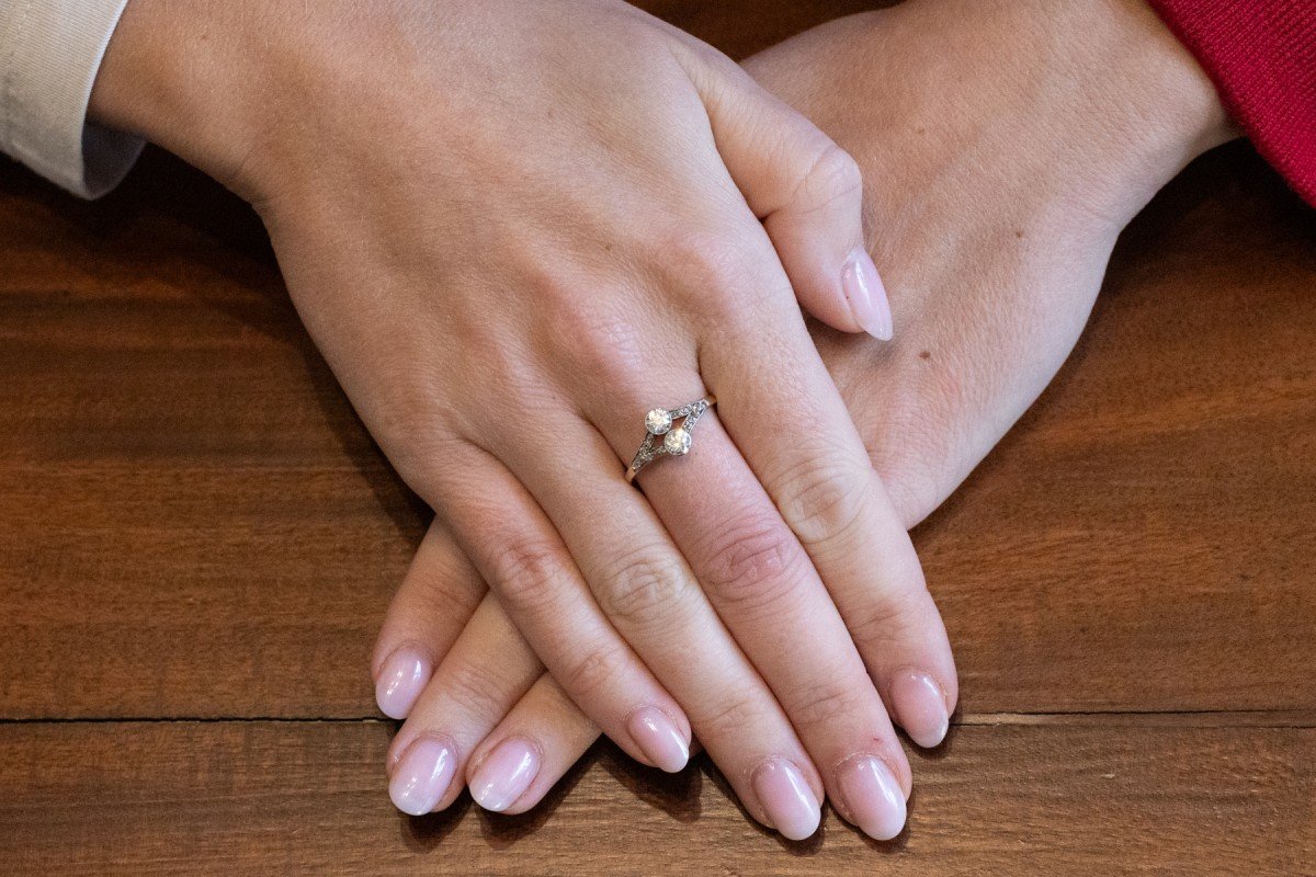 Classic Ring Set With Old-cut Diamonds, First Half Of The 20th Century-photo-5