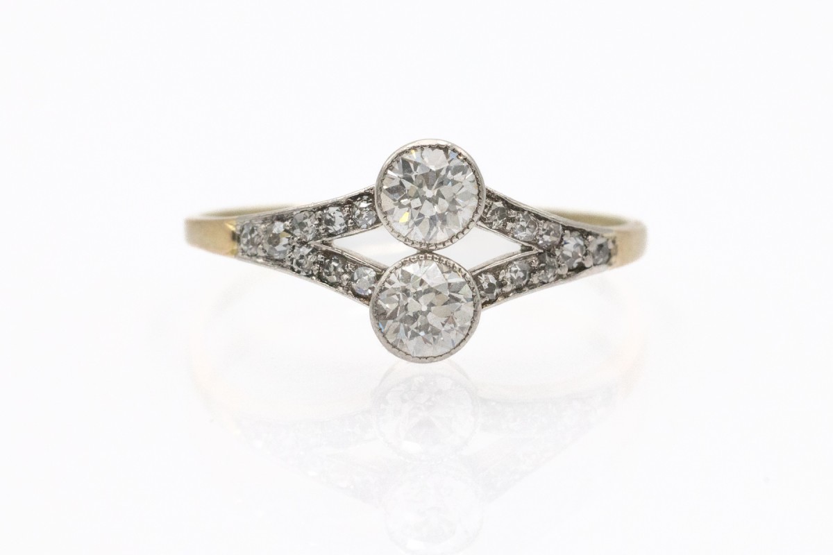 Classic Ring Set With Old-cut Diamonds, First Half Of The 20th Century
