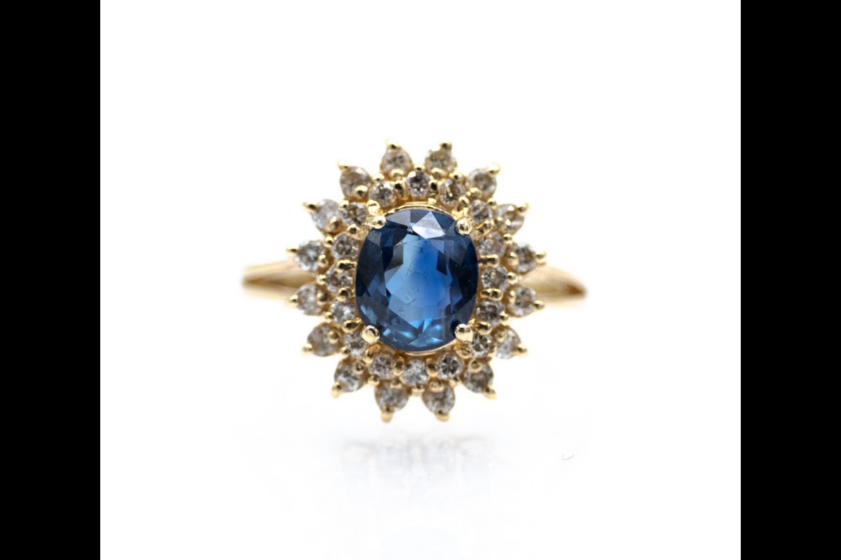 Bague exclusive ornée de saphirs et de diamants - un magnifique classique-photo-5