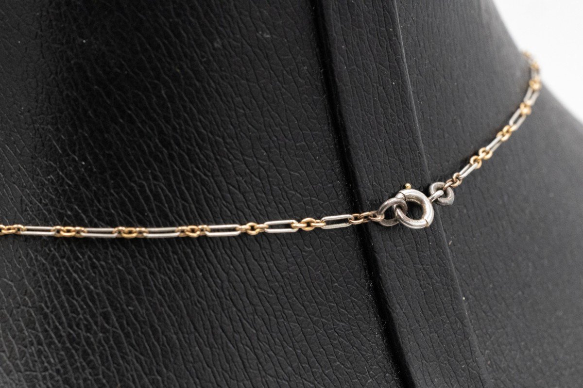 Collier négligé ancien en or avec améthystes et perles, vers 1900.-photo-1