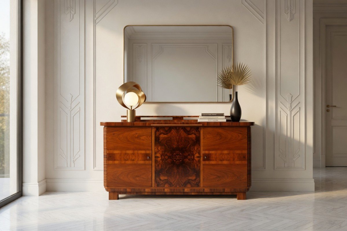 An Unusual Art Deco Sideboard, Poland, Circa 1920. After Restoration-photo-8