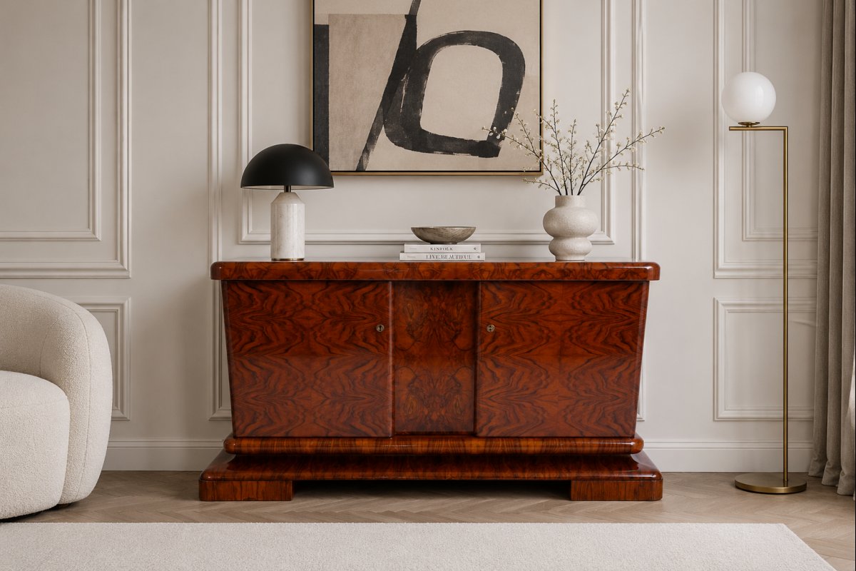Unique Art Deco Chest Of Drawers, Poland, Circa 1930. Restored-photo-8