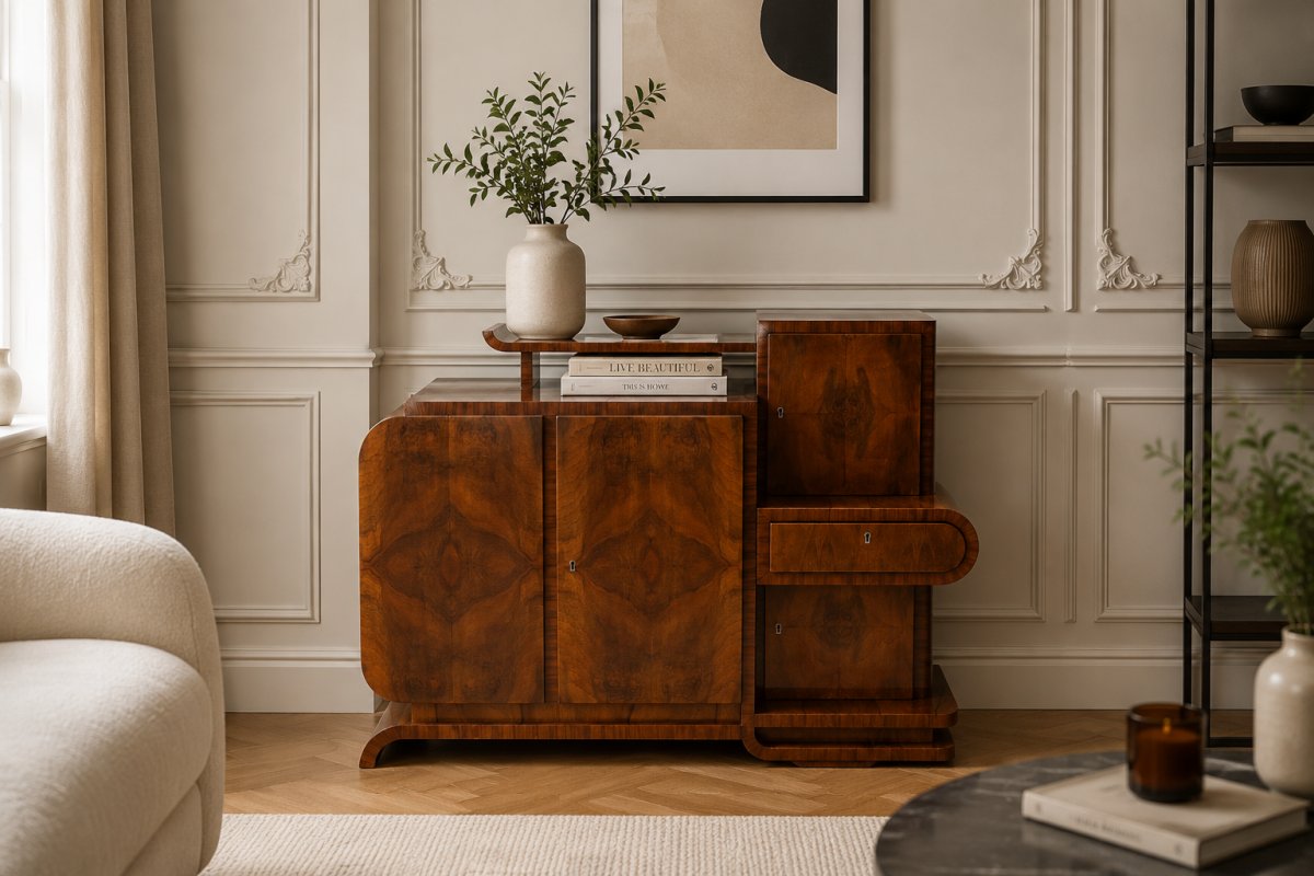 Commode Art Déco unique, Pologne, vers 1930.-photo-2