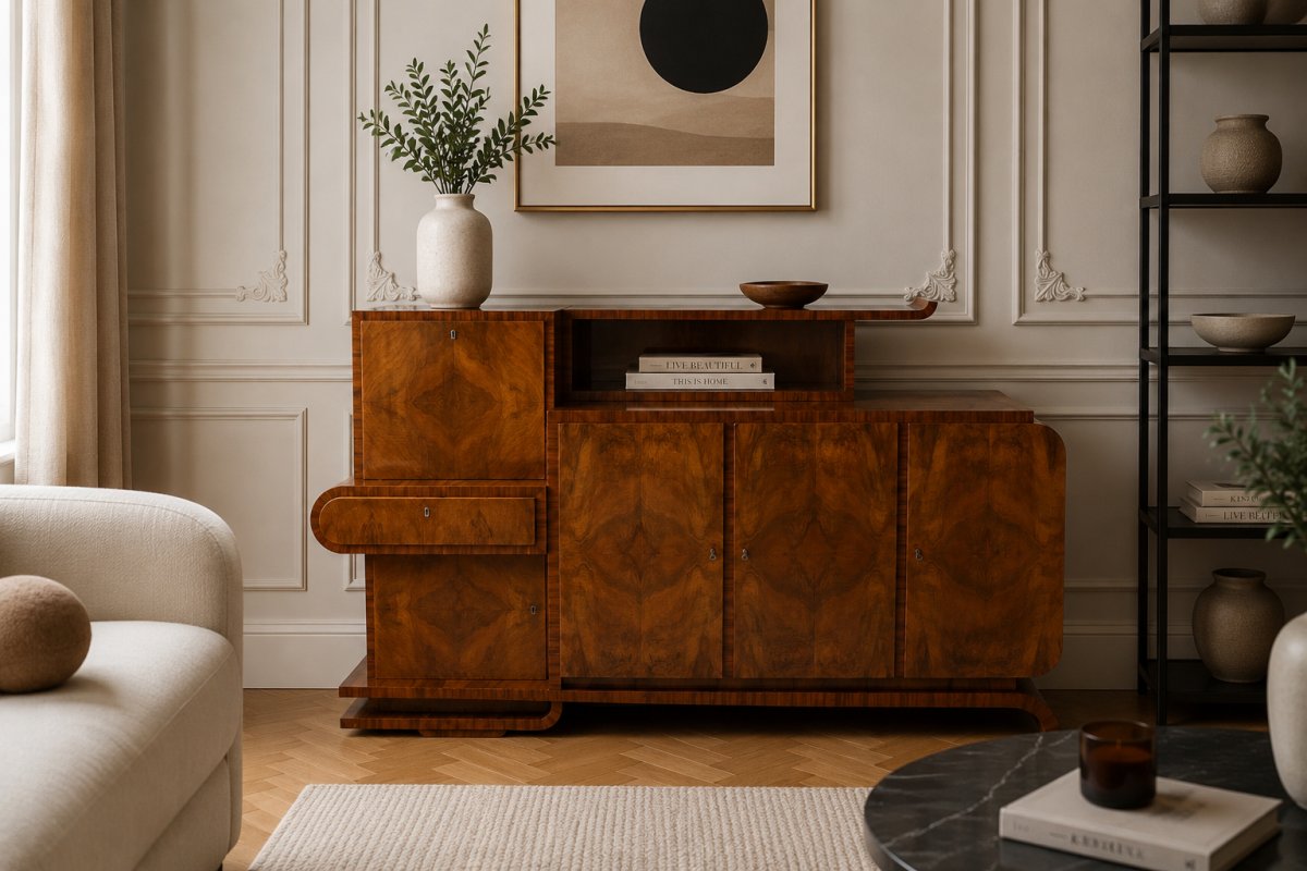 Buffet Art Déco intéressant, Pologne, vers 1930.-photo-2