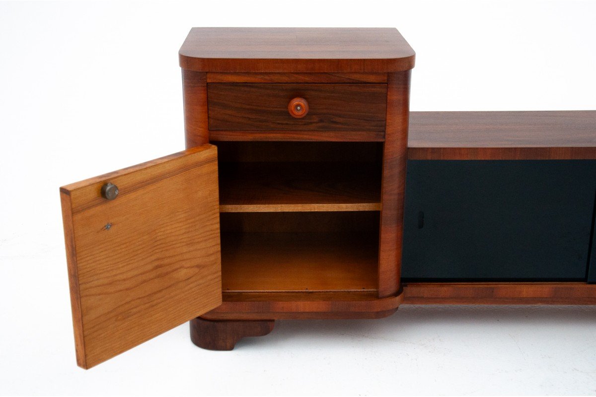 Petite commode Art déco, Pologne, années 1950. Après restauration.-photo-1