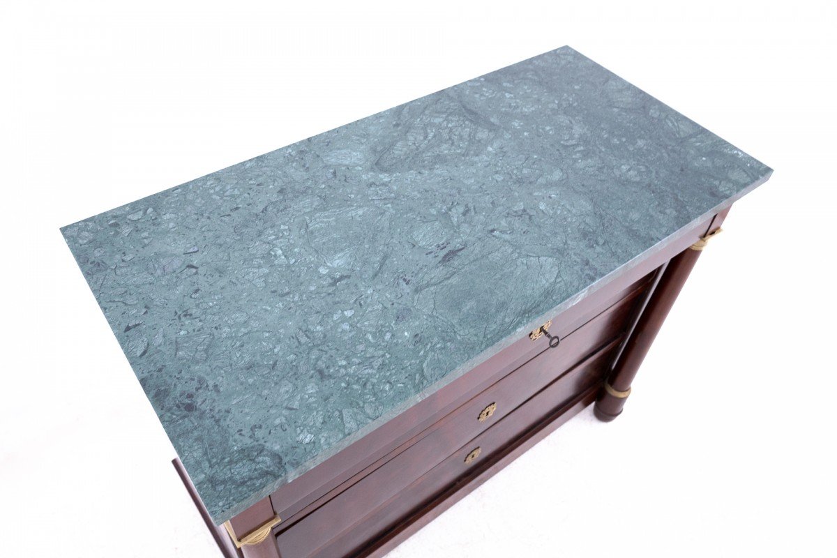 Empire-style Chest Of Drawers With A Marble Top, 19th Century, France.-photo-4