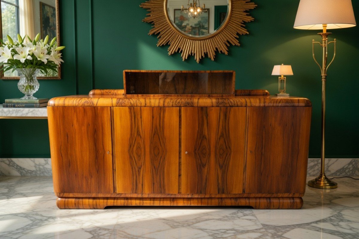 Buffet Art déco des années 1940, Pologne. Après restauration.-photo-2
