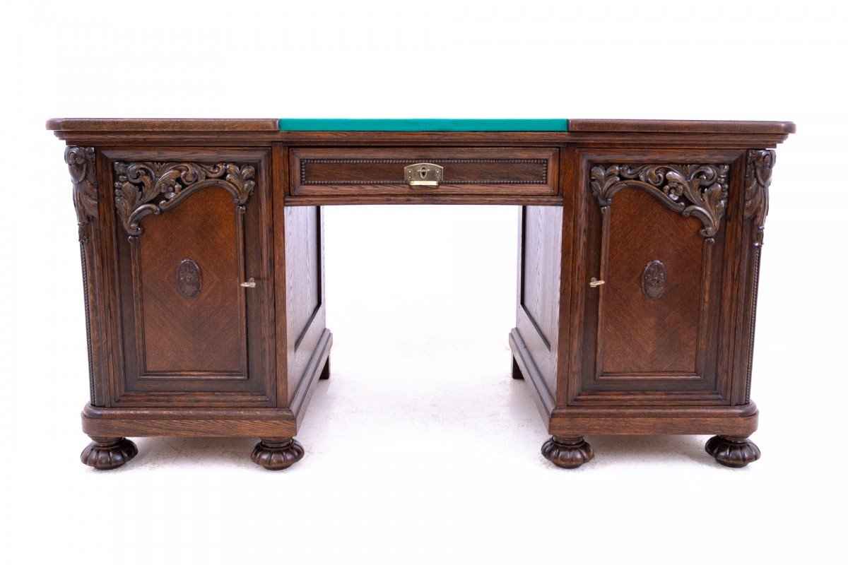 Bureau ancien en chêne, Allemagne, fin du XIXe siècle. Après restauration.-photo-4