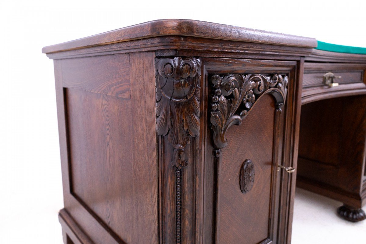 Bureau ancien en chêne, Allemagne, fin du XIXe siècle. Après restauration.-photo-8