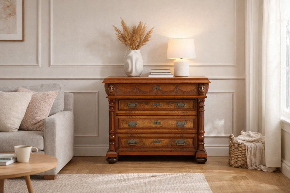 Antique Walnut Chest Of Drawers, Northern Europe, Circa 1900.-photo-2