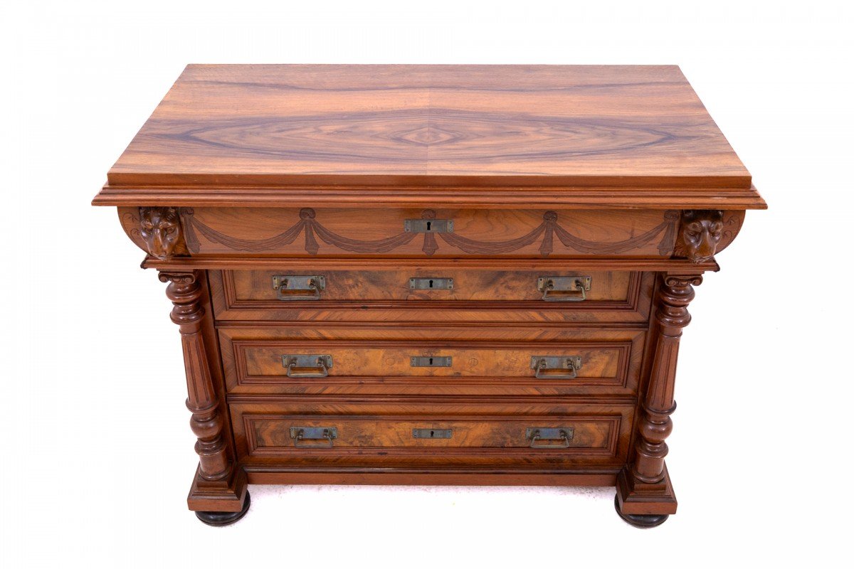 Antique Walnut Chest Of Drawers, Northern Europe, Circa 1900.-photo-3