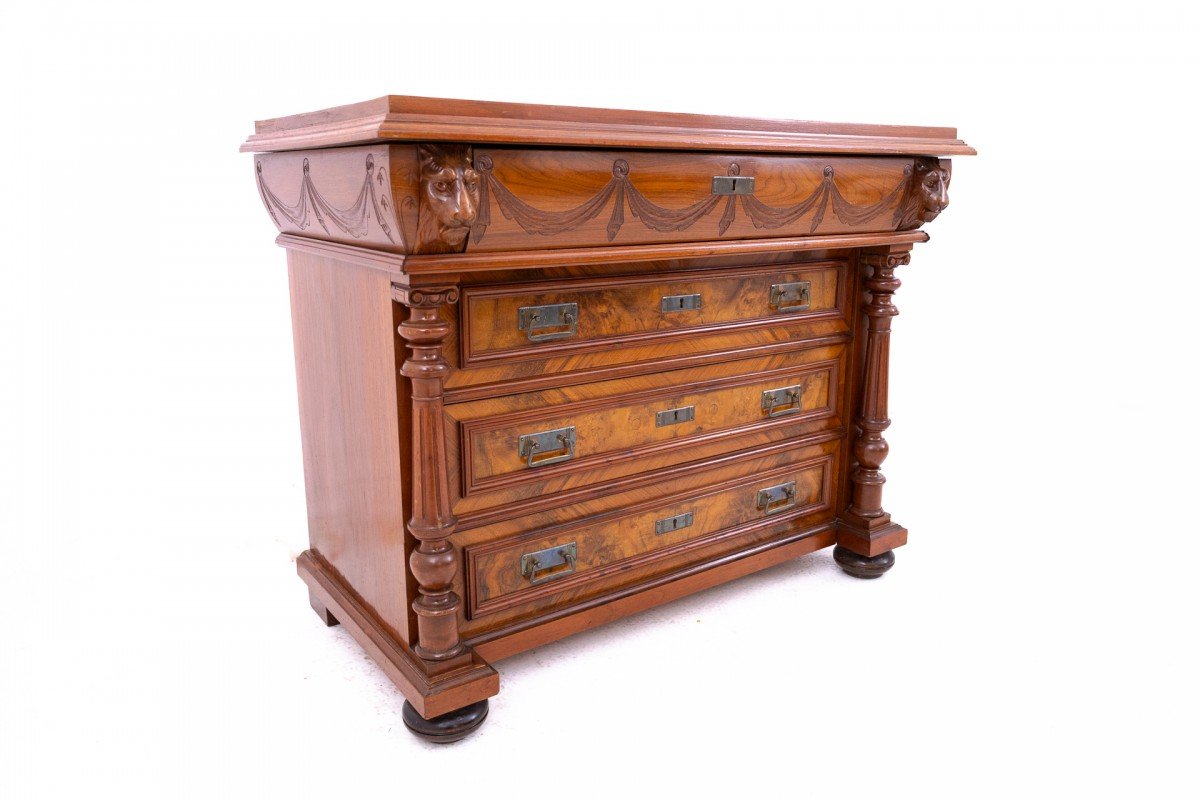 Antique Walnut Chest Of Drawers, Northern Europe, Circa 1900.-photo-1