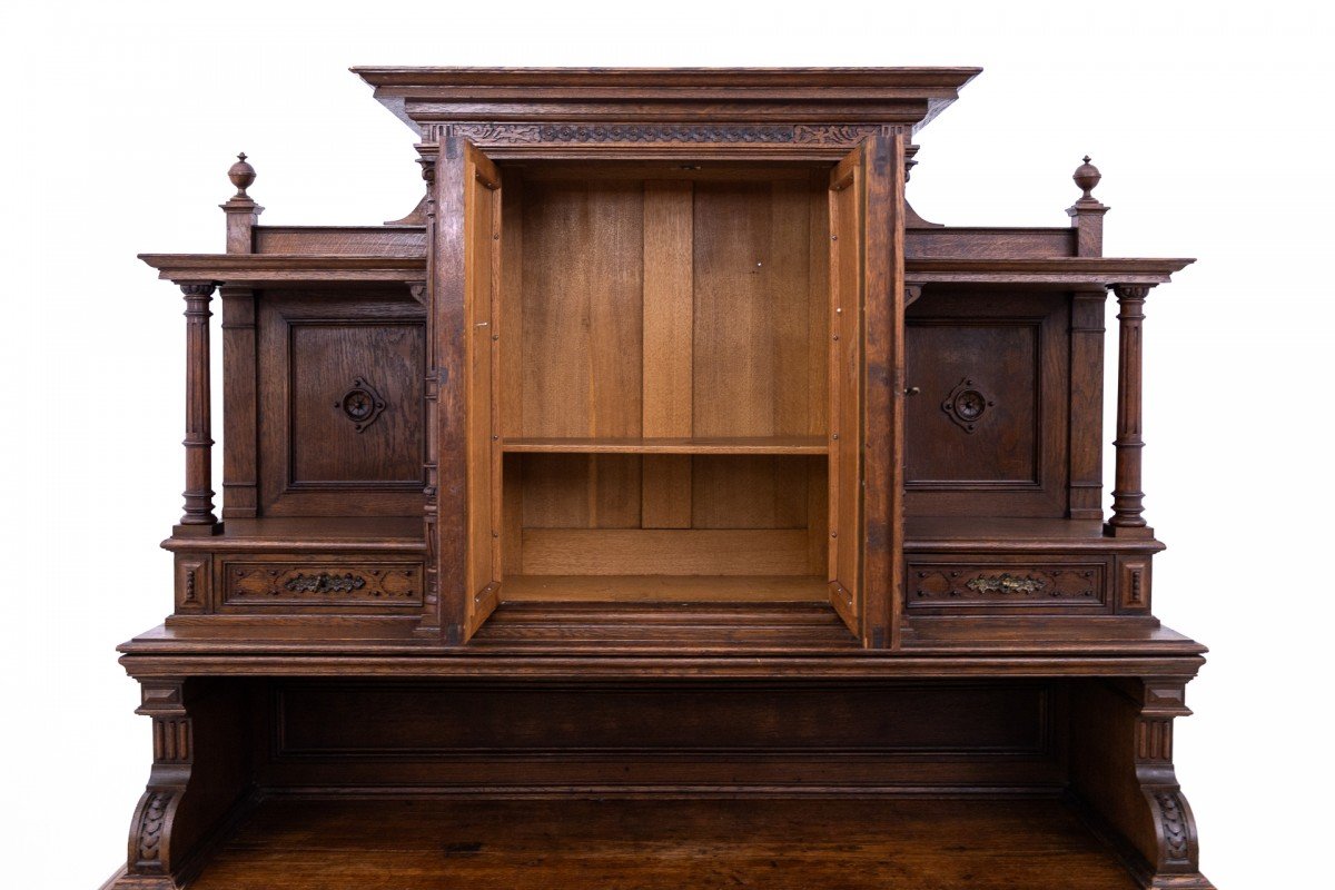  Bureau ancien de style Renaissance, France, vers 1880.-photo-1