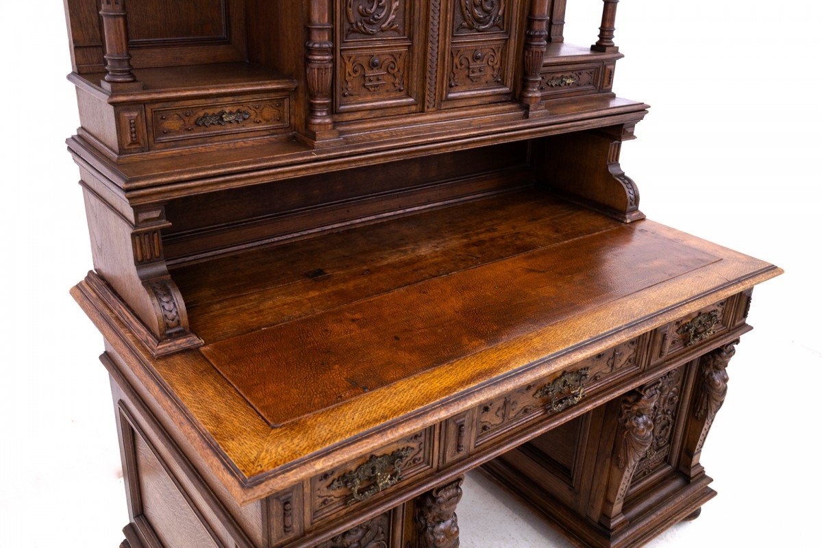  Bureau ancien de style Renaissance, France, vers 1880.-photo-6