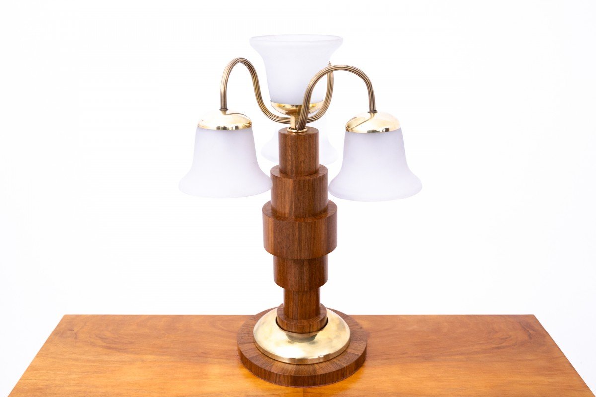 Elegant Art Deco Lamp, Poland, Mid-20th Century.-photo-3