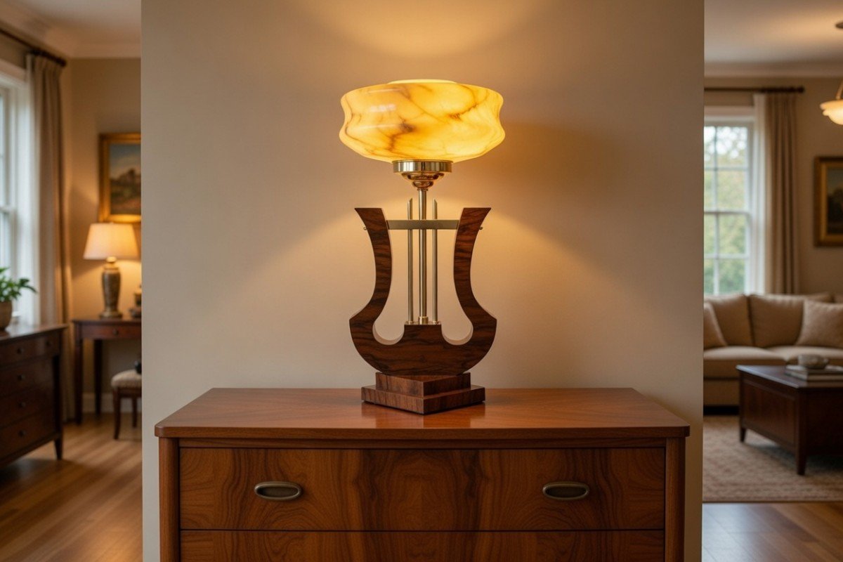 Mid-20th-century Art Deco Table Lamp, Poland.-photo-2