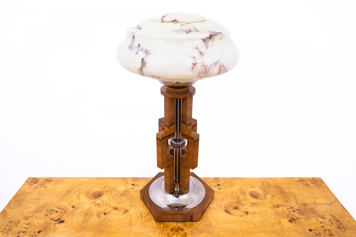 Mid-20th-century Art Deco Table Lamp, Poland.-photo-3