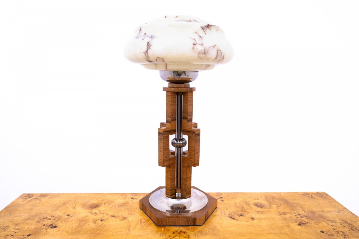Mid-20th-century Art Deco Table Lamp, Poland.-photo-4