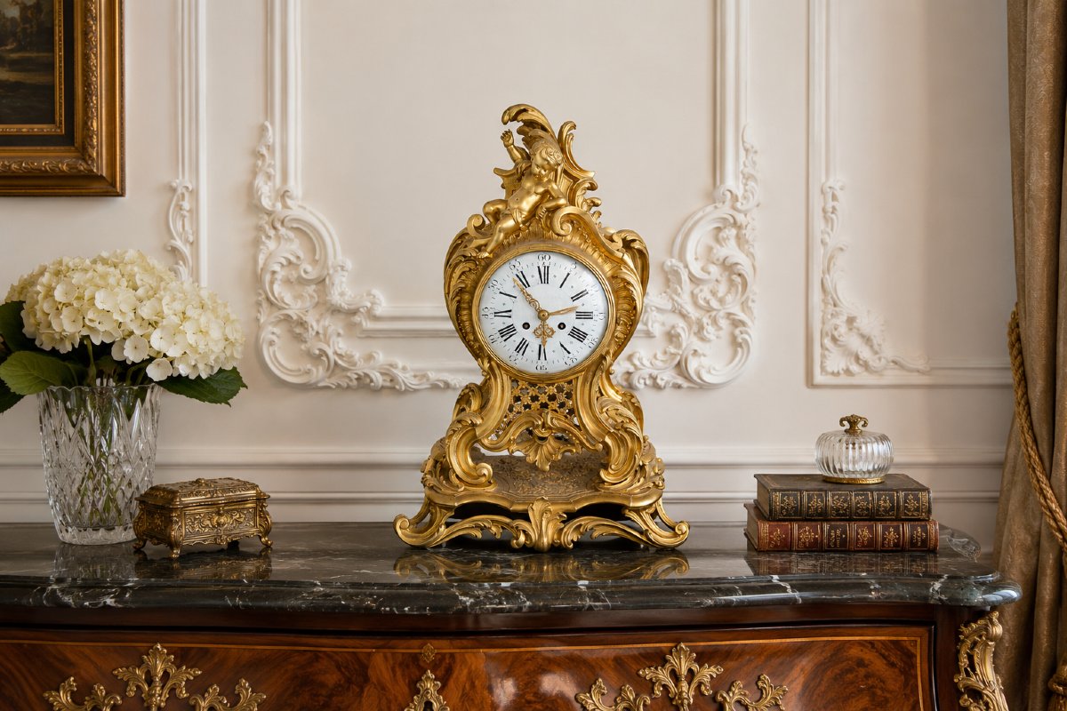 Unusual Bronze Clock, France, Circa 1880. Height: 60 Cm!!!-photo-2