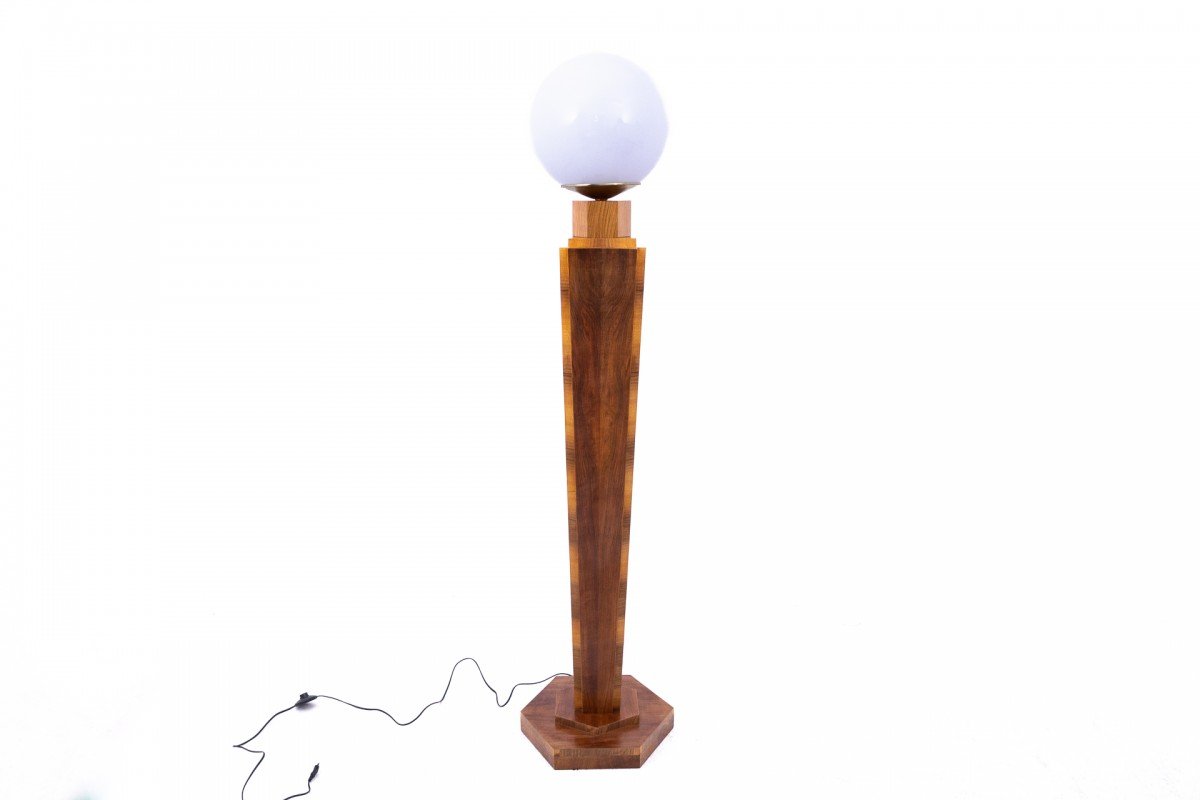 Art Deco Floor Lamp, Poland, Mid-20th Century. Restored.-photo-4