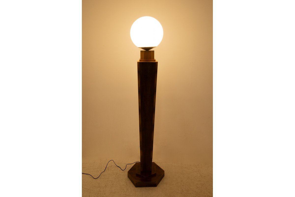 Art Deco Floor Lamp, Poland, Mid-20th Century. Restored.-photo-4