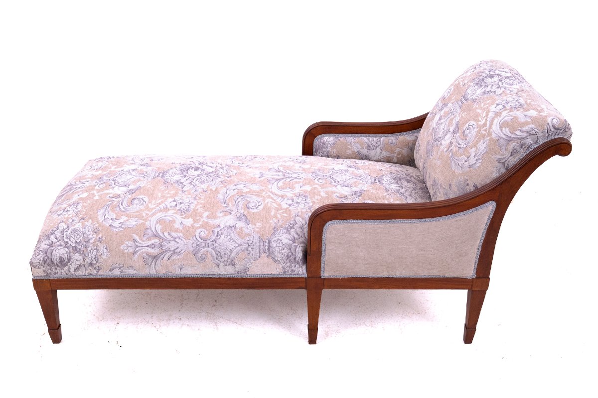 Chaise longue exceptionnelle, France, début du XXe siècle. RESTAURÉE.-photo-2