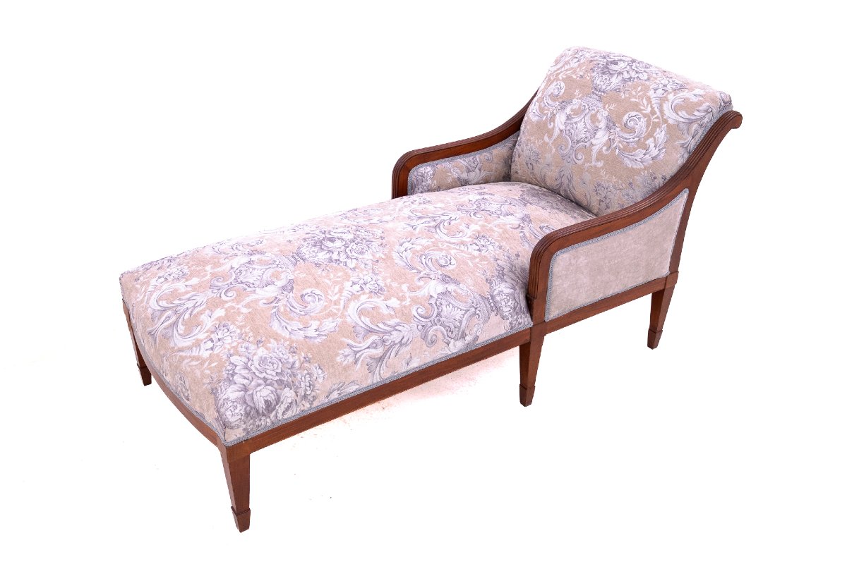 Chaise longue exceptionnelle, France, début du XXe siècle. RESTAURÉE.-photo-4