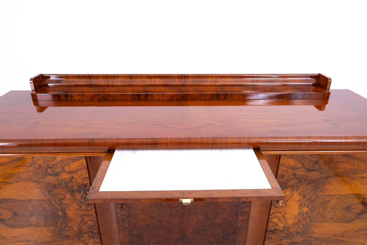 Antique Art Deco Chest Of Drawers/sideboard, Poland, Circa 1930. After Restoration.-photo-2