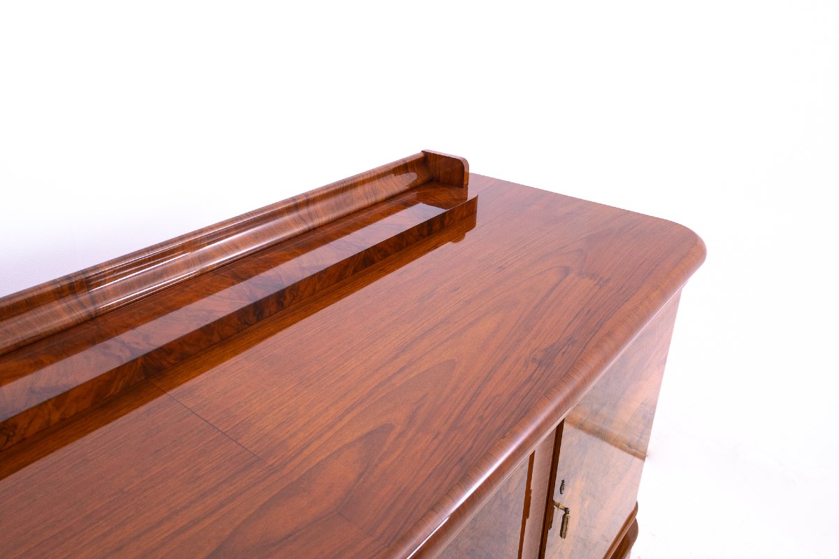 Antique Art Deco Chest Of Drawers/sideboard, Poland, Circa 1930. After Restoration.-photo-4
